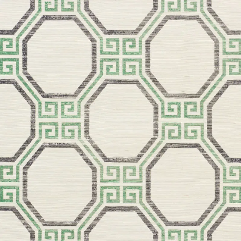 OCTAVIA SISAL JADE Schumacher Wallpaper wallpaper - SKU 5008934