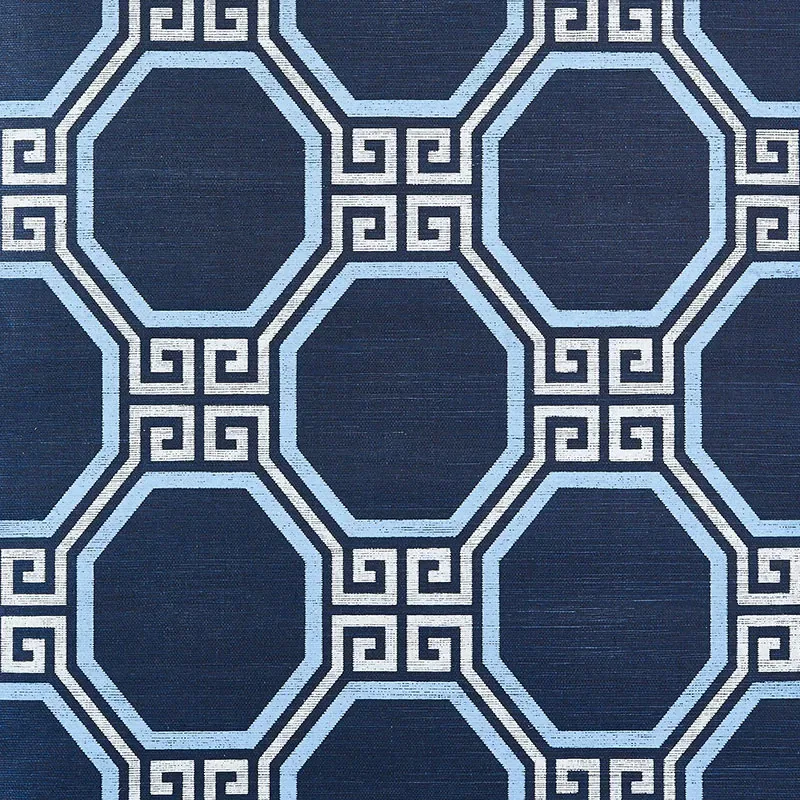 OCTAVIA SISAL NAVY Schumacher Wallpaper wallpaper - SKU 5008933
