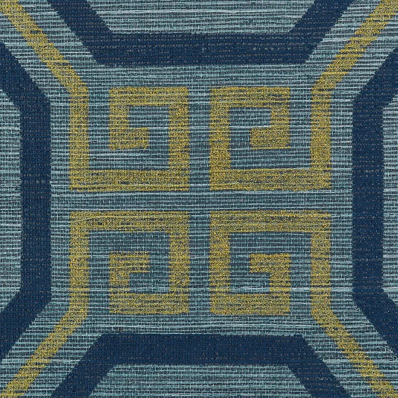 OCTAVIA SISAL PEACOCK Schumacher Wallpaper wallpaper - SKU 5008932