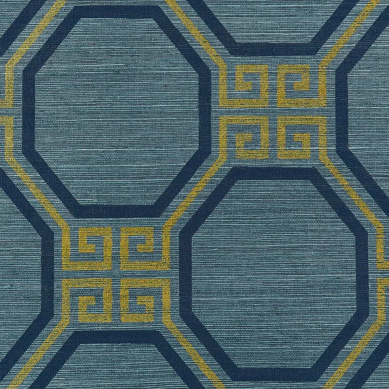 OCTAVIA SISAL - PEACOCK Schumacher Wallpaper | Wallpaper Twi OCTAVIA SISAL PEACOCK Schumacher Wallpaper wallpaper - SKU 5008932