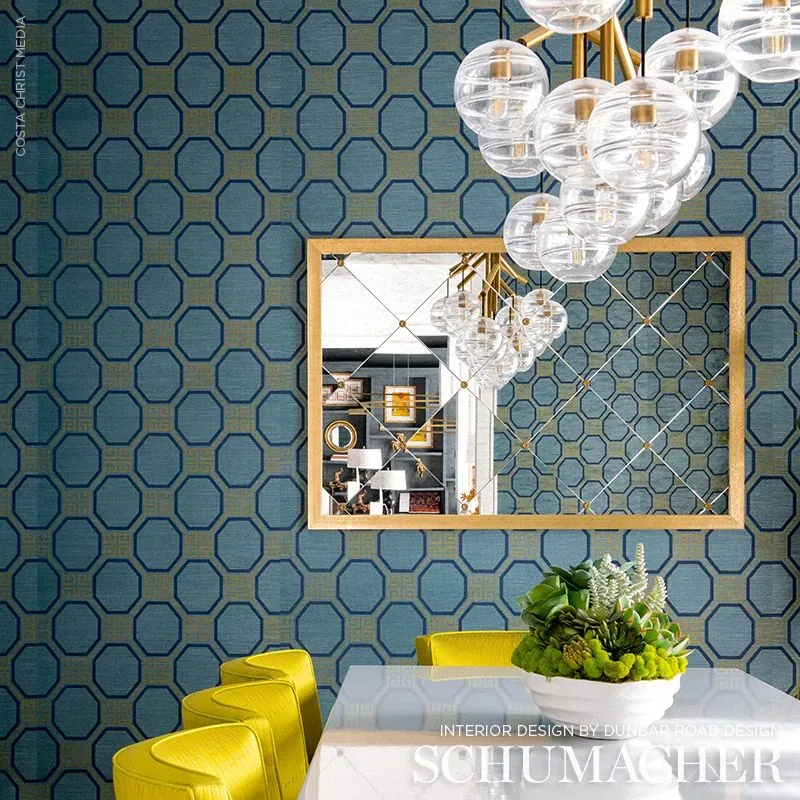 OCTAVIA SISAL - PEACOCK Schumacher Wallpaper | Wallpaper Twi OCTAVIA SISAL PEACOCK Schumacher Wallpaper wallpaper - SKU 5008932
