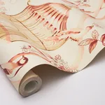 Oiseaux Et Fleurs CINNABAR Schumacher Wallpaper wallpaper - SKU 5004082