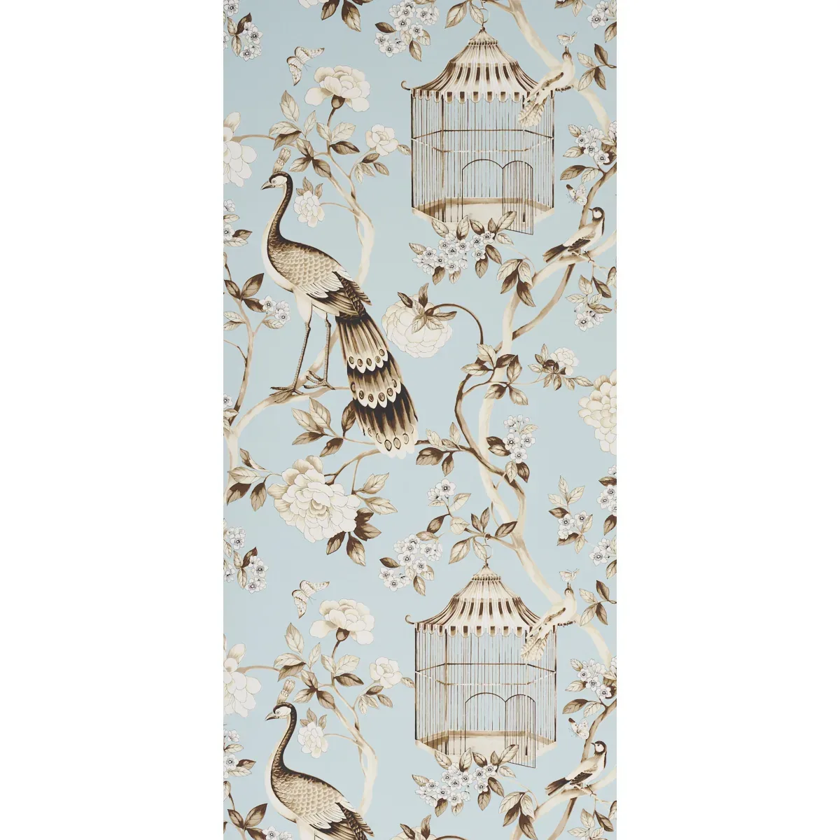 OISEAUX ET FLEURS MINERAL Schumacher Wallpaper wallpaper - SKU 5004080