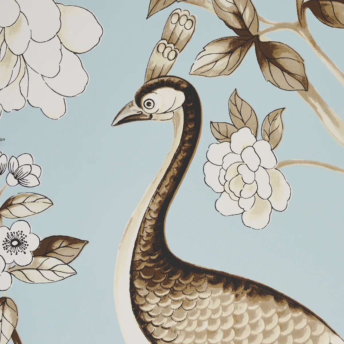 OISEAUX ET FLEURS MINERAL Schumacher Wallpaper wallpaper - SKU 5004080