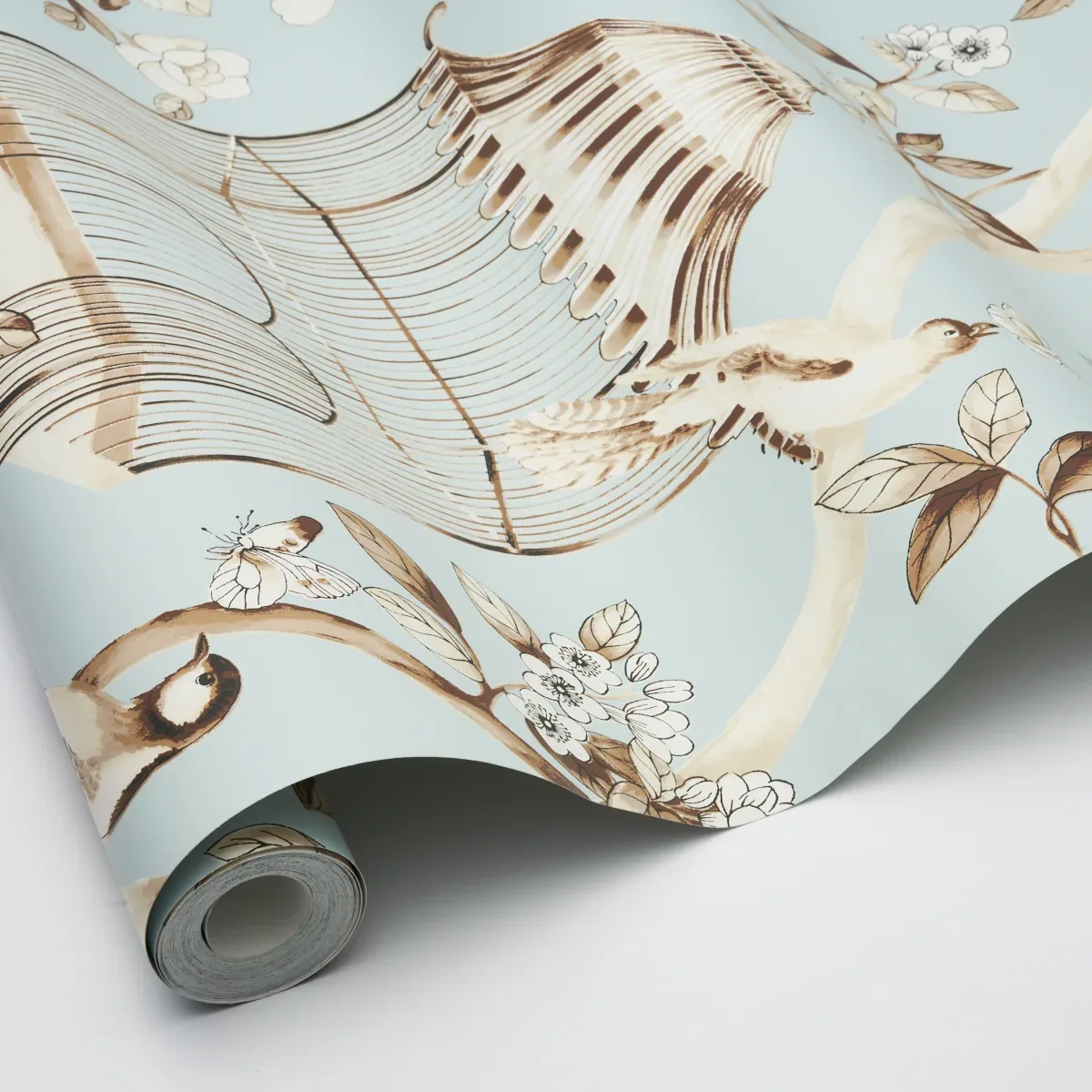 OISEAUX ET FLEURS MINERAL Schumacher Wallpaper wallpaper - SKU 5004080