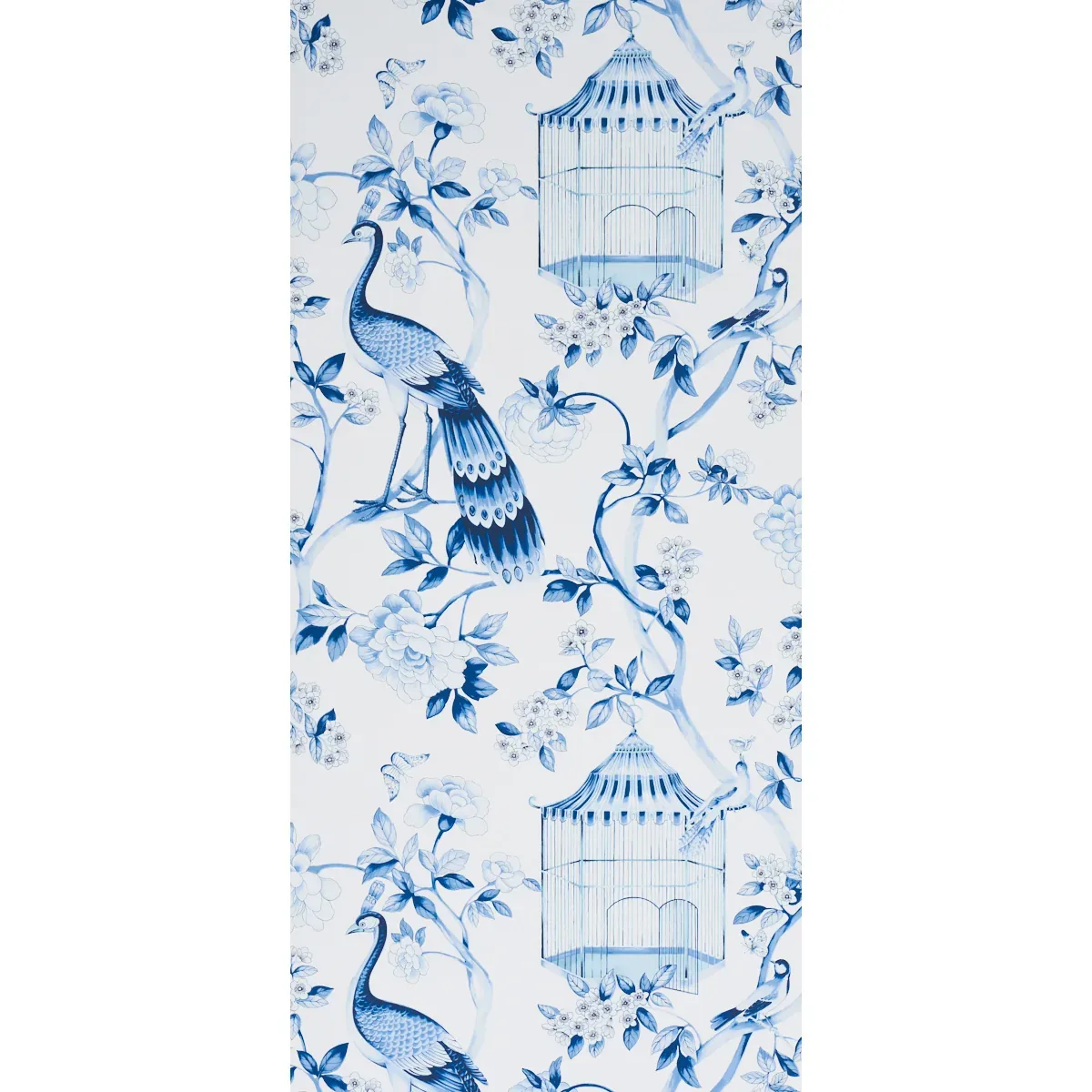 OISEAUX ET FLEURS PORCELAIN Schumacher Wallpaper wallpaper - SKU 5004081