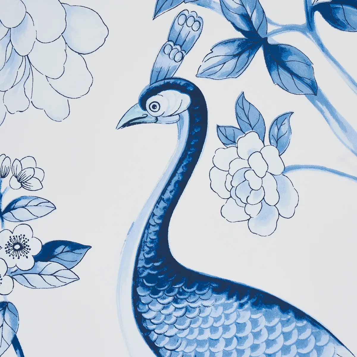 OISEAUX ET FLEURS - PORCELAIN Schumacher Wallpaper | Wallpap OISEAUX ET FLEURS PORCELAIN Schumacher Wallpaper wallpaper - SKU 5004081