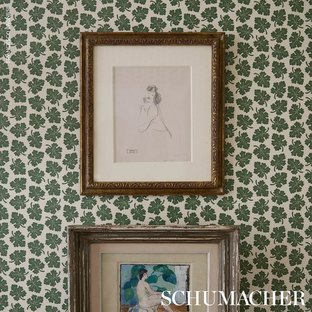 OLIVE GREEN Schumacher Wallpaper wallpaper - SKU 5015920