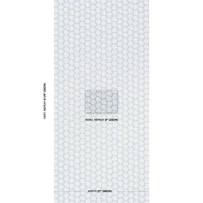 Schumacher OLIVE wallpaper, color SKY, SKU 5015922