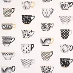 ONIE'S TEACUPS - INK Schumacher Wallpaper | Wallpaper Twins ONIE'S TEACUPS INK Schumacher Wallpaper wallpaper - SKU 5014780