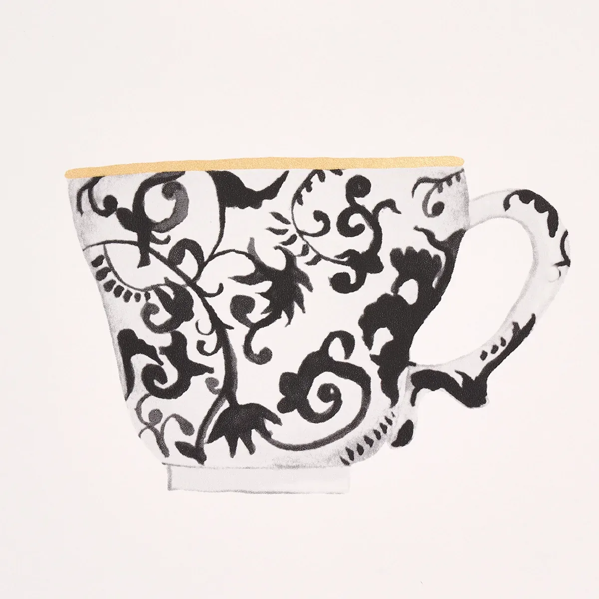 ONIE'S TEACUPS - INK Schumacher Wallpaper | Wallpaper Twins ONIE'S TEACUPS INK Schumacher Wallpaper wallpaper - SKU 5014780