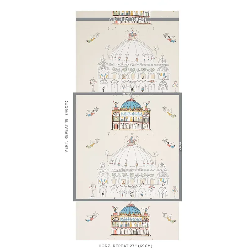 OPERA IVORY Schumacher Wallpaper wallpaper - SKU 5012481