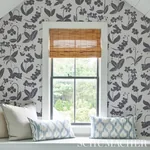 ORCHIDS HAVE DREAMS - SOFT BLACK Schumacher Wallpaper | Wall ORCHIDS HAVE DREAMS SOFT BLACK Schumacher Wallpaper wallpaper - SKU 5014100