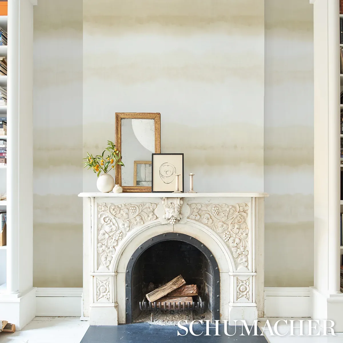 ORISSA PANEL NATURAL Schumacher Wallpaper wallpaper - SKU 5011452