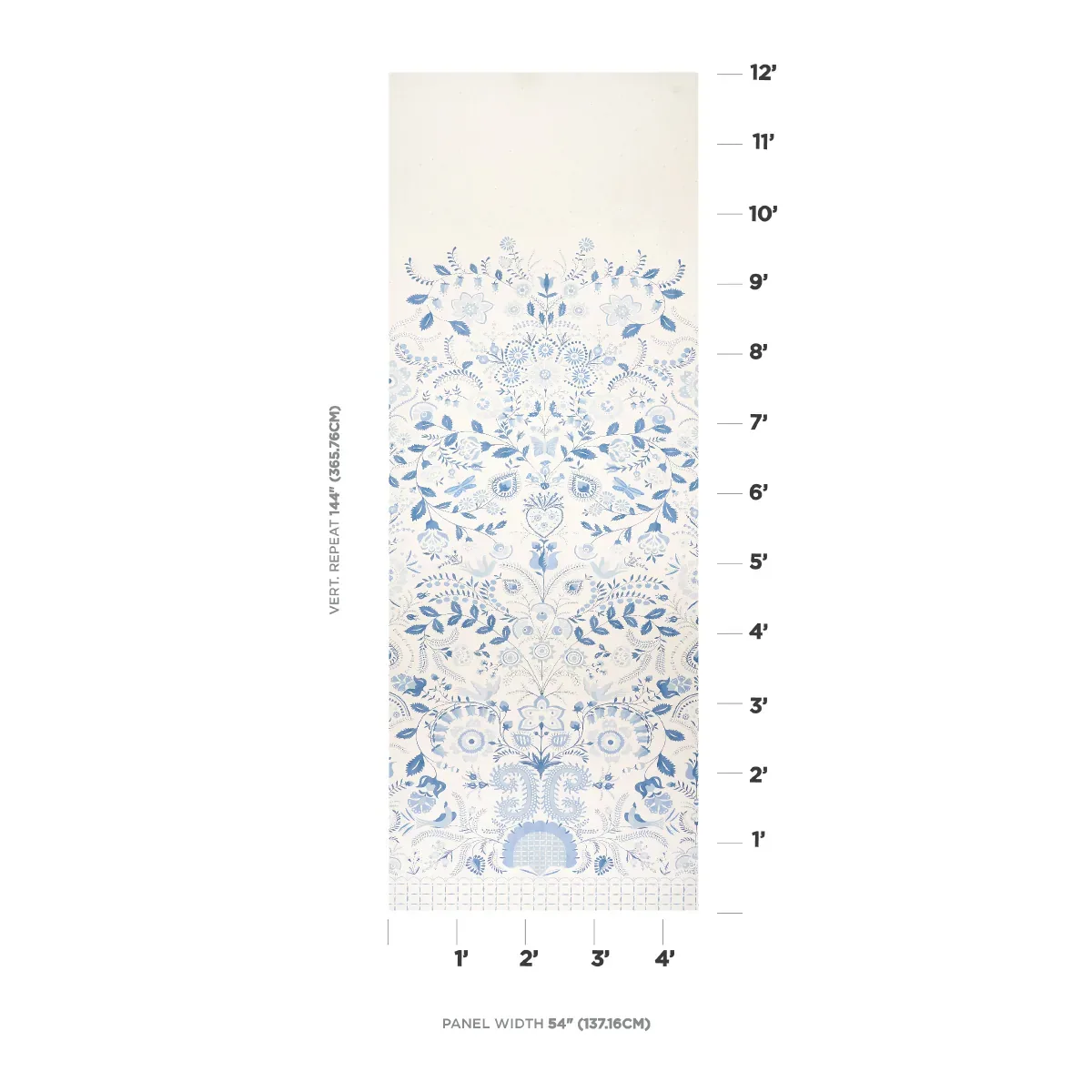 ORLA PANEL BLUE Schumacher Wallpaper wallpaper - SKU 5012151