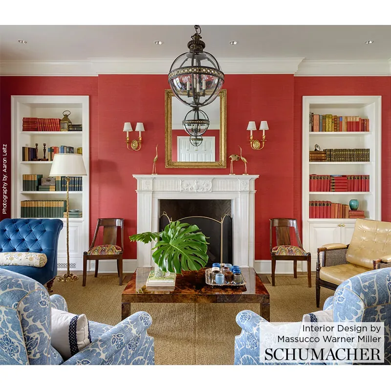 OSAN SISAL AQUA Schumacher Wallpaper wallpaper - SKU 529631