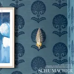 OTTOMAN FLOWER SISAL - PEACOCK Schumacher Wallpaper | Wallpa OTTOMAN FLOWER SISAL PEACOCK Schumacher Wallpaper wallpaper - SKU 5008212