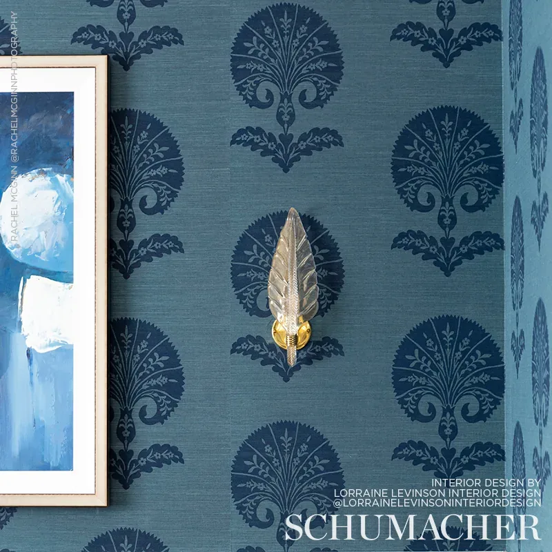 OTTOMAN FLOWER SISAL - PEACOCK Schumacher Wallpaper | Wallpa OTTOMAN FLOWER SISAL PEACOCK Schumacher Wallpaper wallpaper - SKU 5008212