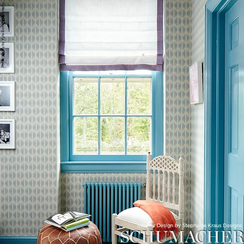 OVINGTON - BLUES BLUE Schumacher Wallpaper | Wallpaper Twins OVINGTON BLUES BLUE Schumacher Wallpaper wallpaper - SKU 5008133