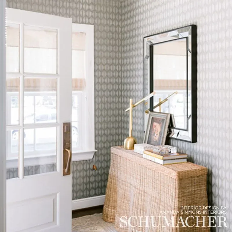 OVINGTON SISAL FOG Schumacher Wallpaper wallpaper - SKU 5008271