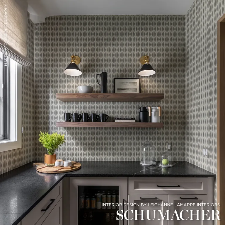 Schumacher OVINGTON wallpaper, color STONE, SKU 5008135