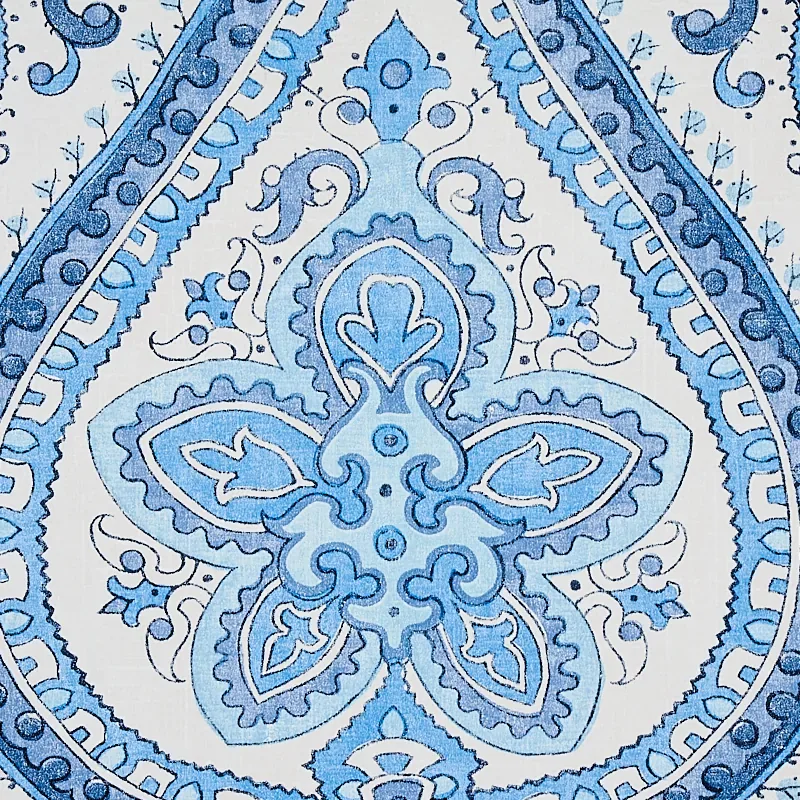 PAISLEY COURT - BLUE Schumacher Wallpaper | Wallpaper Twins PAISLEY COURT BLUE Schumacher Wallpaper wallpaper - SKU 5012270