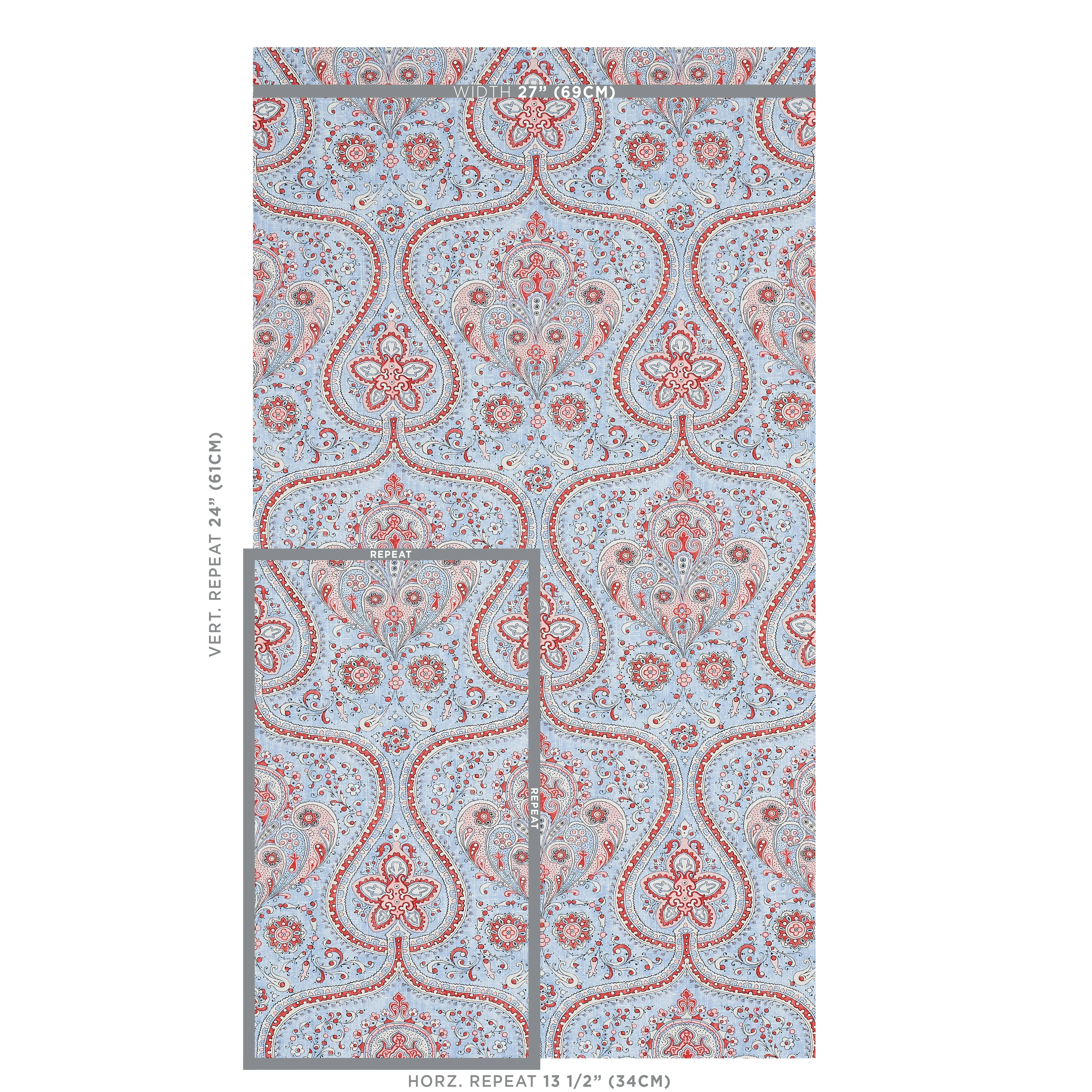 PAISLEY COURT CHAMBRAY Schumacher Wallpaper wallpaper - SKU 5012271