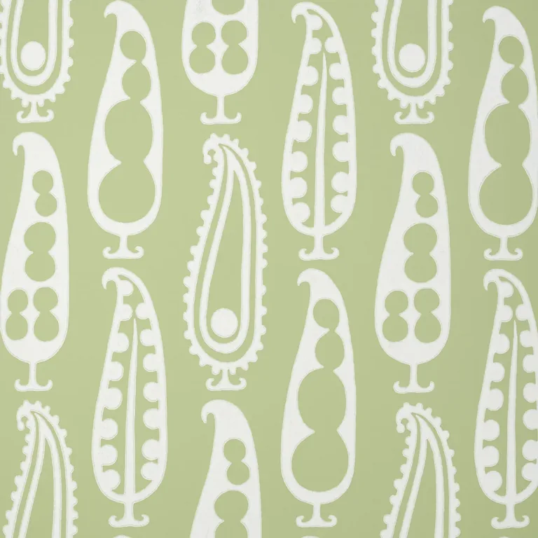 Schumacher PAISLEY PEAS wallpaper, color GREEN, SKU 5015381