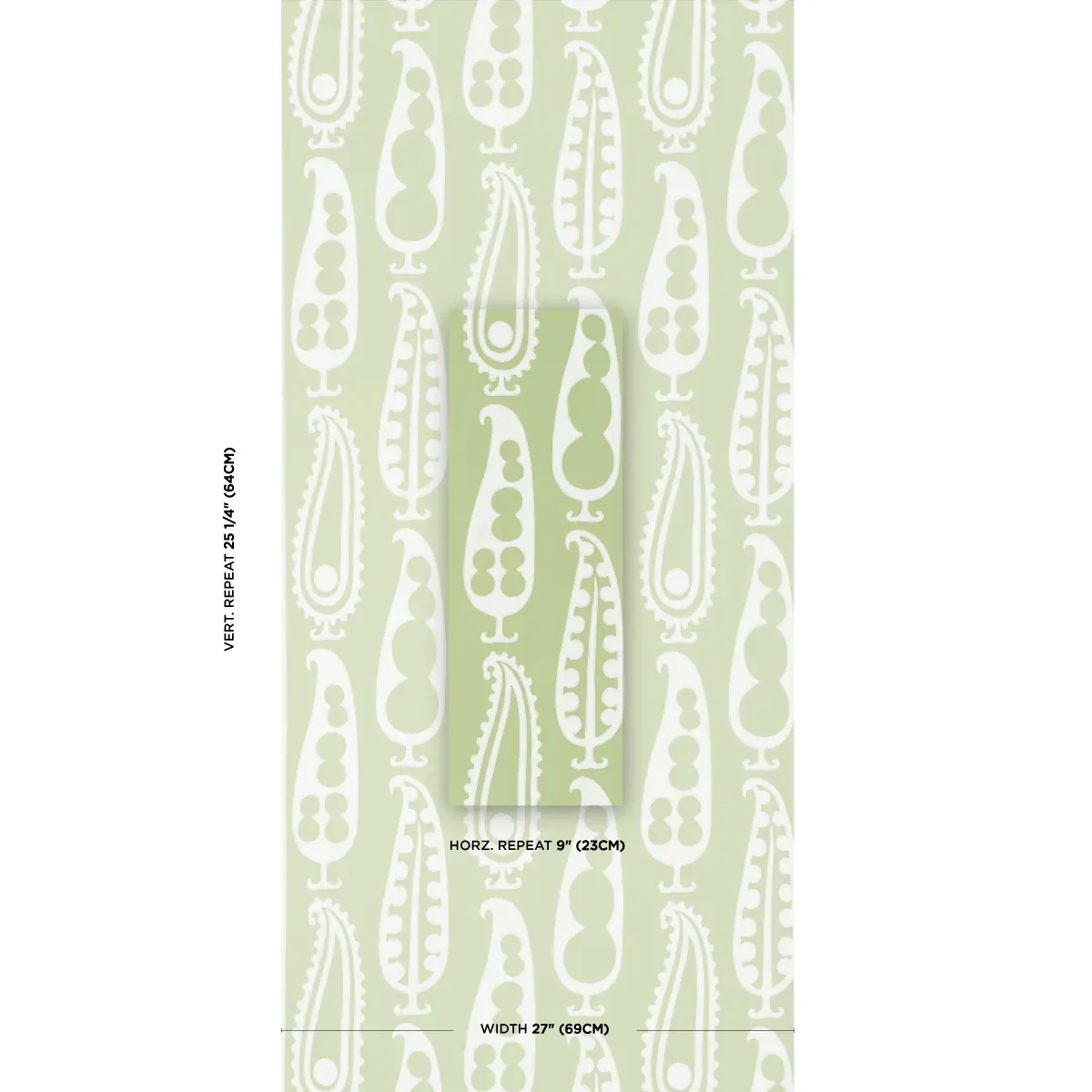PAISLEY PEAS - GREEN Schumacher Wallpaper | Wallpaper Twins PAISLEY PEAS GREEN Schumacher Wallpaper wallpaper - SKU 5015381