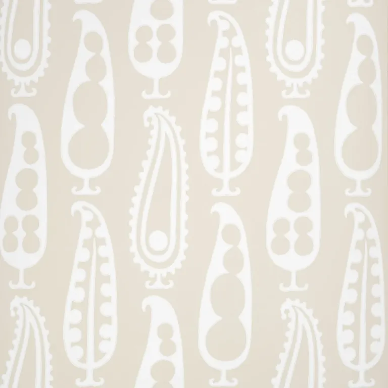 Schumacher PAISLEY PEAS wallpaper, color NATURAL, SKU 5015382