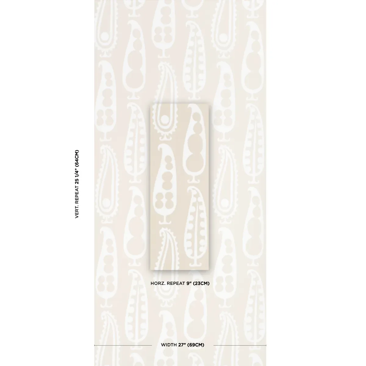 PAISLEY PEAS - NATURAL Schumacher Wallpaper | Wallpaper Twin PAISLEY PEAS NATURAL Schumacher Wallpaper wallpaper - SKU 5015382