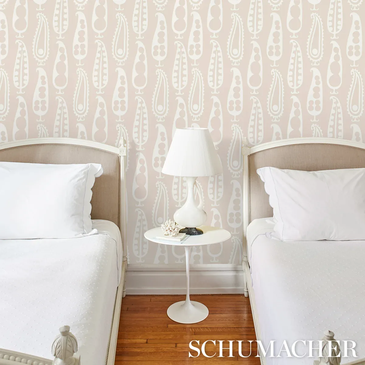 PAISLEY PEAS - NATURAL Schumacher Wallpaper | Wallpaper Twin PAISLEY PEAS NATURAL Schumacher Wallpaper wallpaper - SKU 5015382