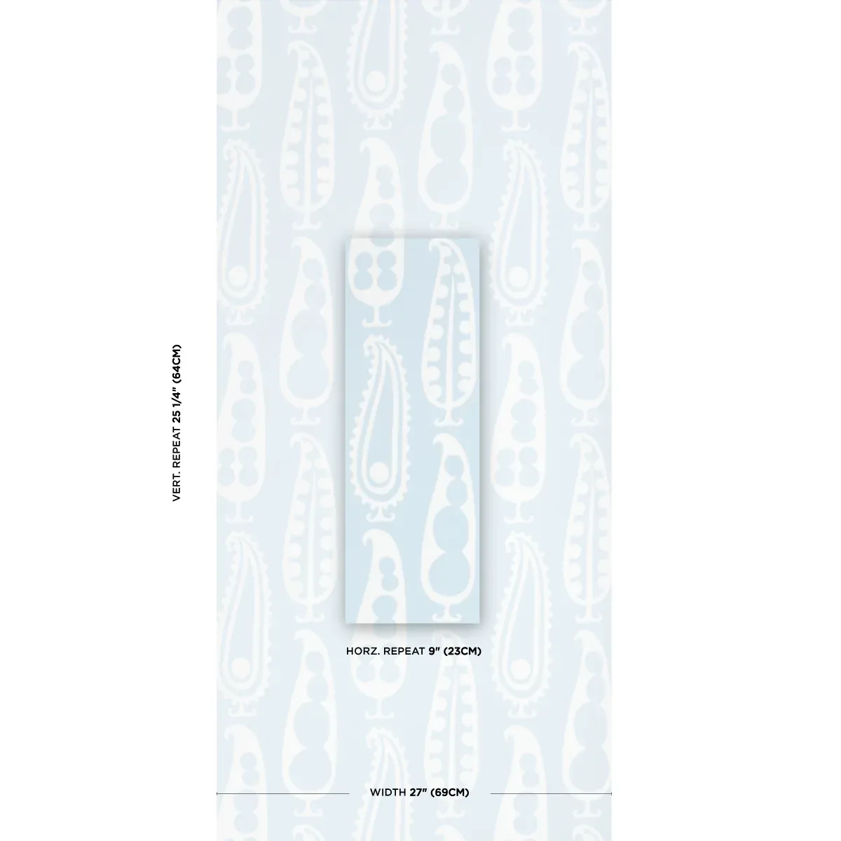 PAISLEY PEAS SKY Schumacher Wallpaper wallpaper - SKU 5015380