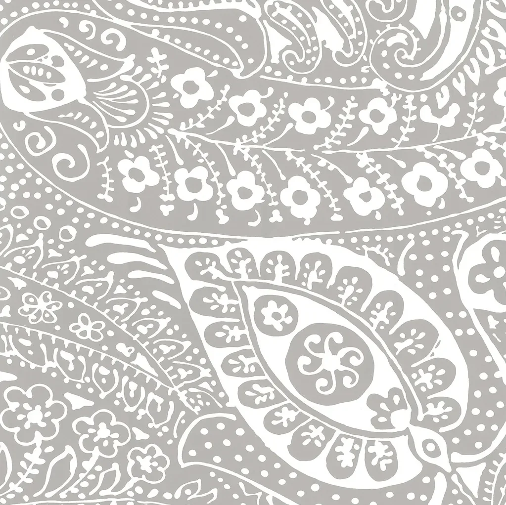 PAISLEY PRINT GREY Schumacher Wallpaper wallpaper - SKU 5003190