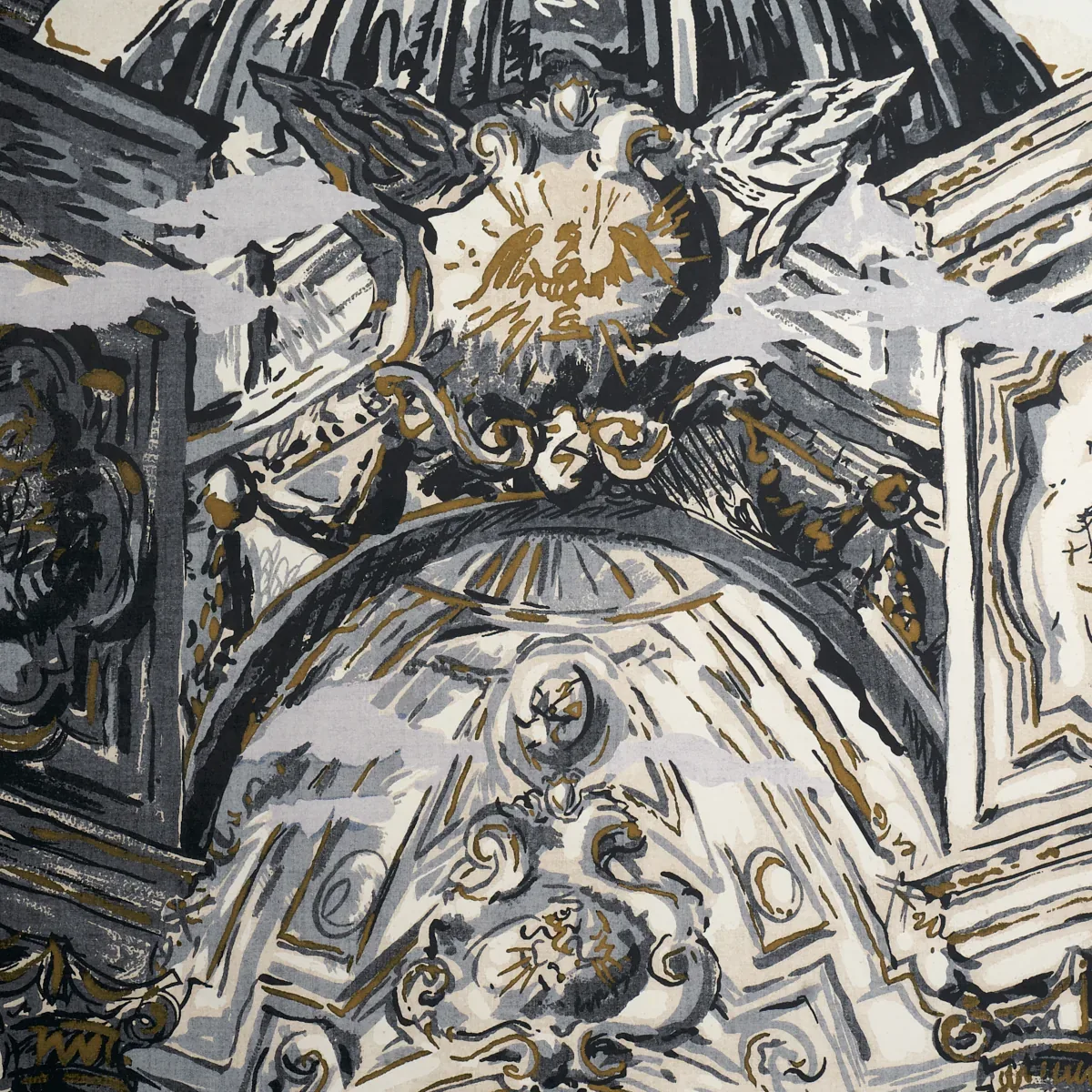 PALAZZO 4 PANEL SET ANTIQUE BLUE Schumacher Wallpaper wallpaper - SKU 5018110