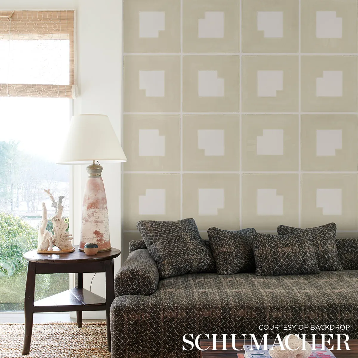 PALINDROME SAND Schumacher Wallpaper wallpaper - SKU 5015290
