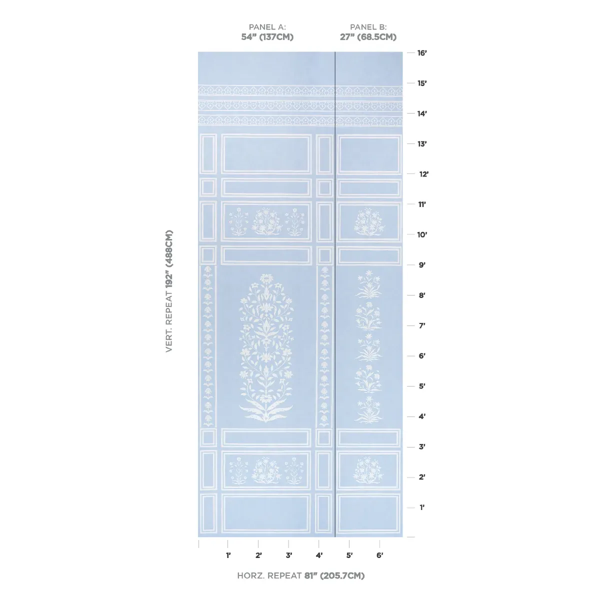 PALLADIO MUGHAL TWO PANEL SET SKY Schumacher Wallpaper wallpaper - SKU 5016831