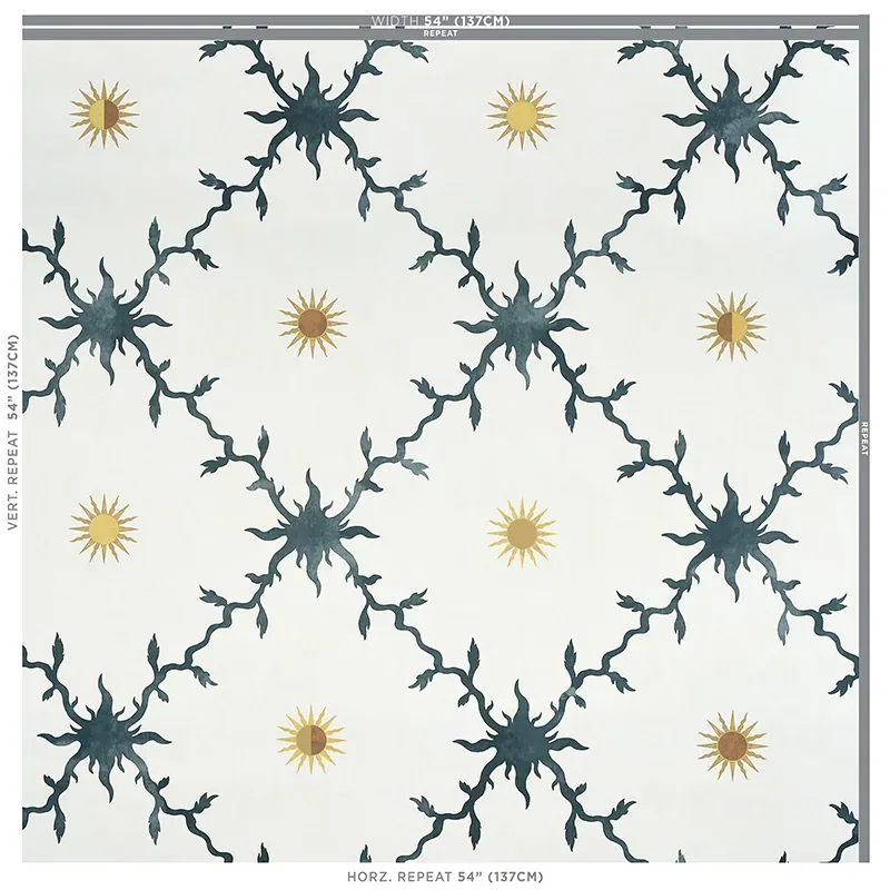 PALLADIO TRELLIS BLACK Schumacher Wallpaper wallpaper - SKU 5011372