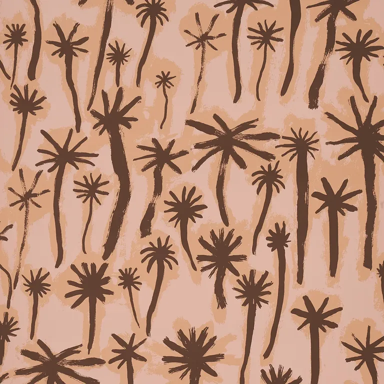 Schumacher PALMITAS wallpaper, color CORAL, SKU 5014600