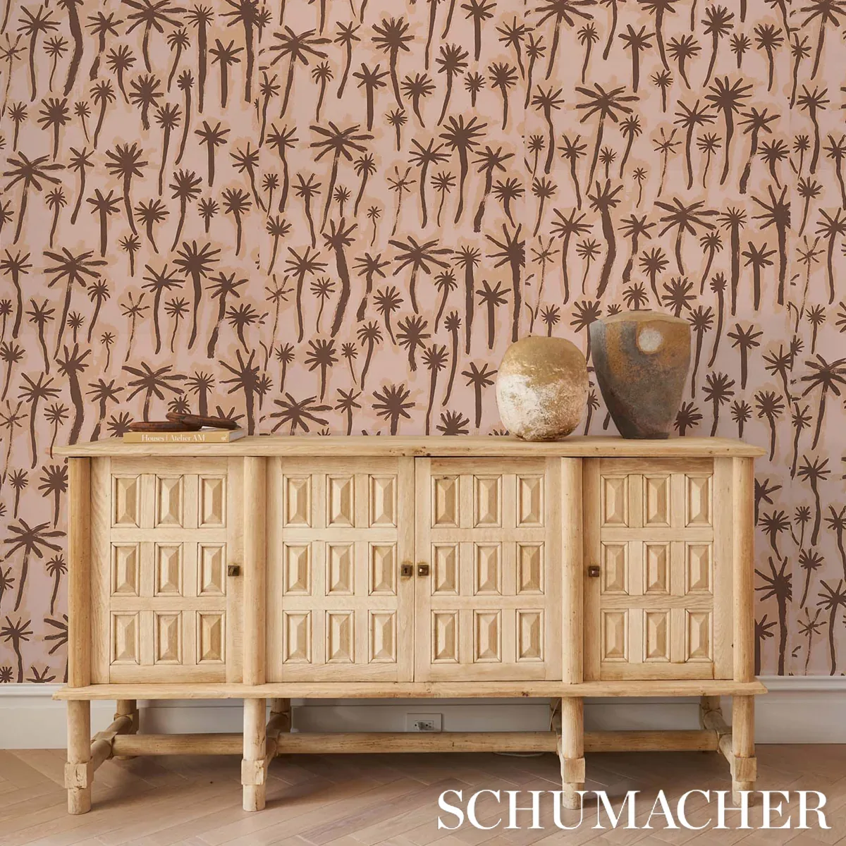 PALMITAS CORAL Schumacher Wallpaper wallpaper - SKU 5014600