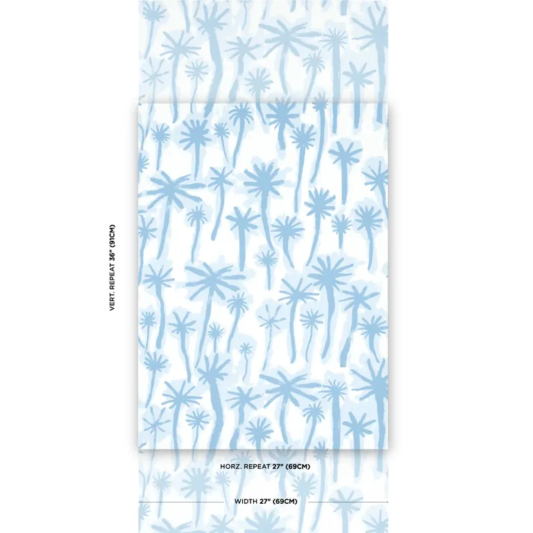 Schumacher PALMITAS wallpaper, color MIST, SKU 5014602