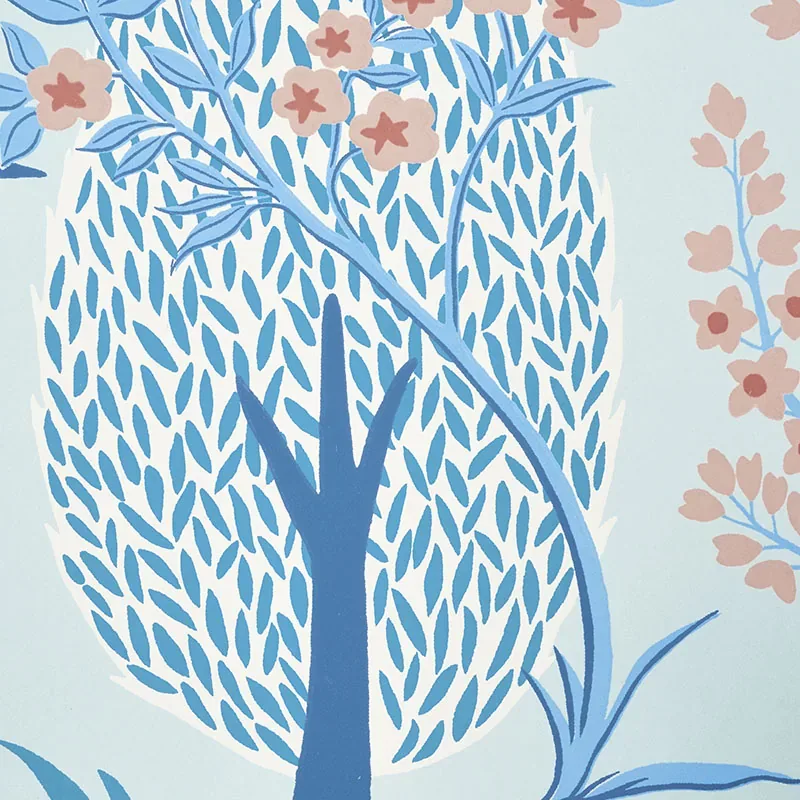 PANDORA - DELFT & ROSE Schumacher Wallpaper | Wallpaper Twin PANDORA DELFT & ROSE Schumacher Wallpaper wallpaper - SKU 5009960