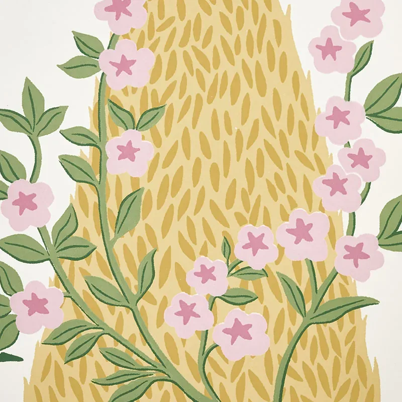 PANDORA - YELLOW & PINK Schumacher Wallpaper | Wallpaper Twi PANDORA YELLOW & PINK Schumacher Wallpaper wallpaper - SKU 5009962