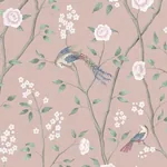 PARADISE BIRDS - BLUSH SHIMMER Schumacher Wallpaper | Wallpa PARADISE BIRDS BLUSH SHIMMER Schumacher Wallpaper wallpaper - SKU 1901
