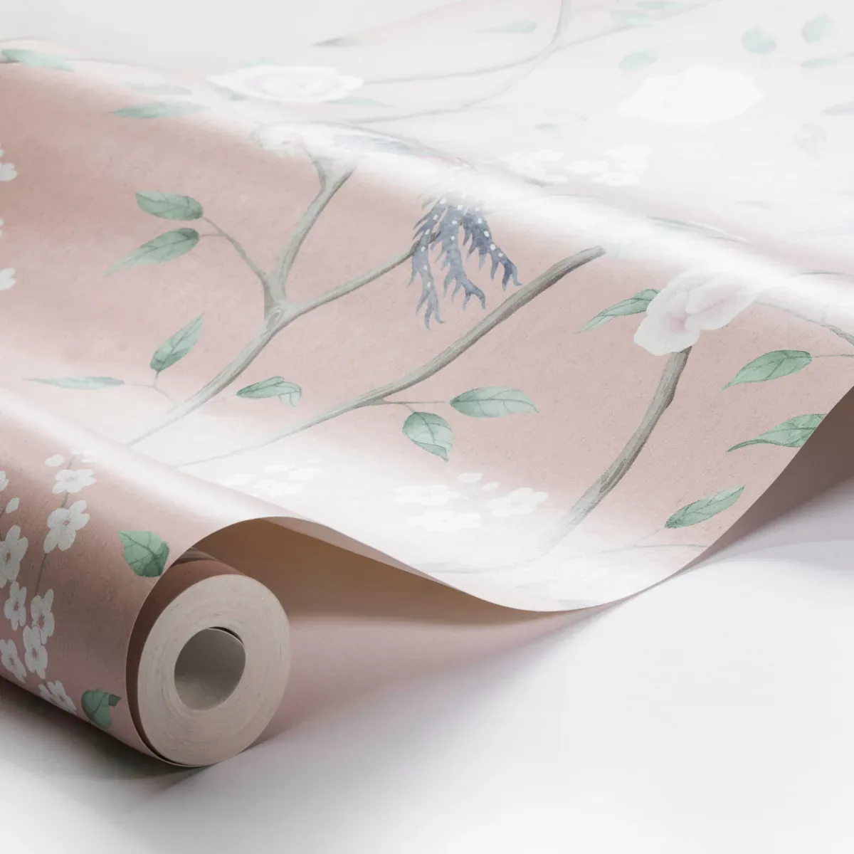 PARADISE BIRDS - BLUSH SHIMMER Schumacher Wallpaper | Wallpa PARADISE BIRDS BLUSH SHIMMER Schumacher Wallpaper wallpaper - SKU 1901