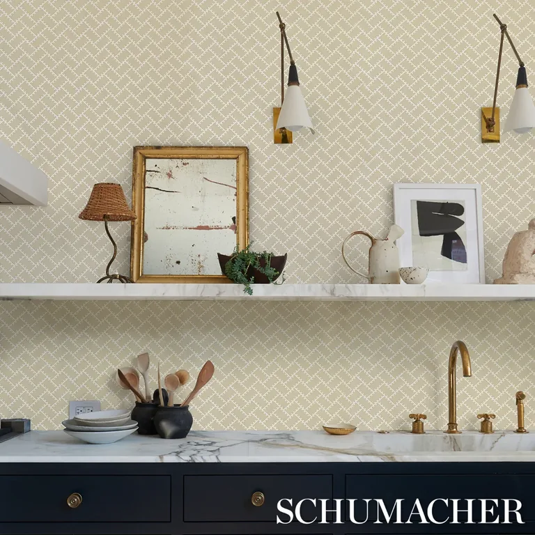 Schumacher PARTERRE wallpaper, color GOLD, SKU 5015080