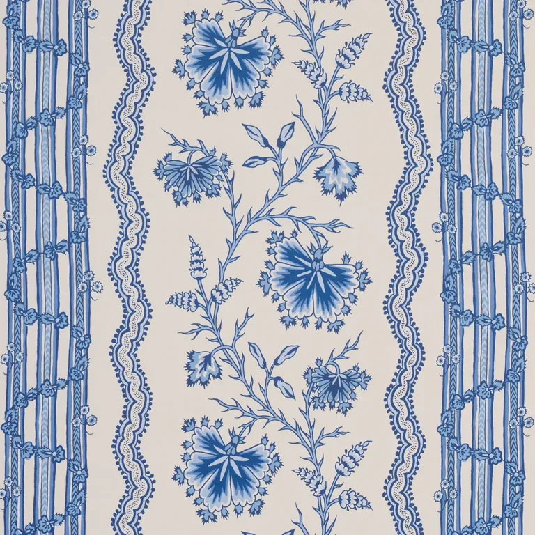 Schumacher PARVATI FLORAL STRIPE wallpaper