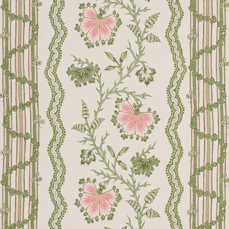 Schumacher PARVATI FLORAL STRIPE wallpaper