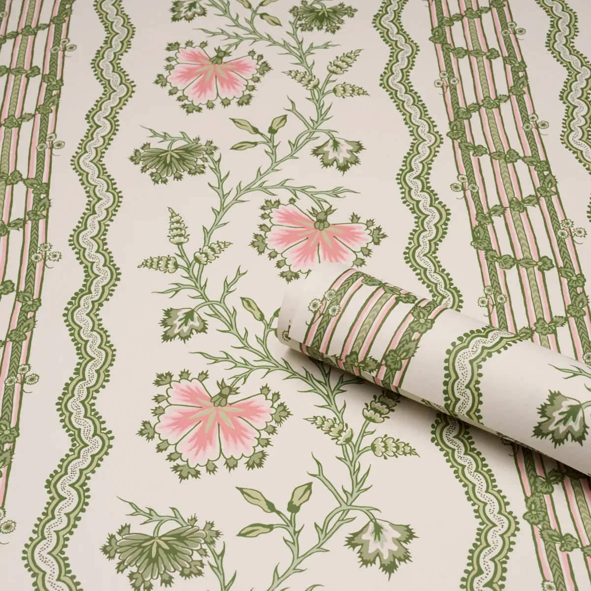 PARVATI FLORAL STRIPE PETAL Schumacher Wallpaper wallpaper - SKU 5017330