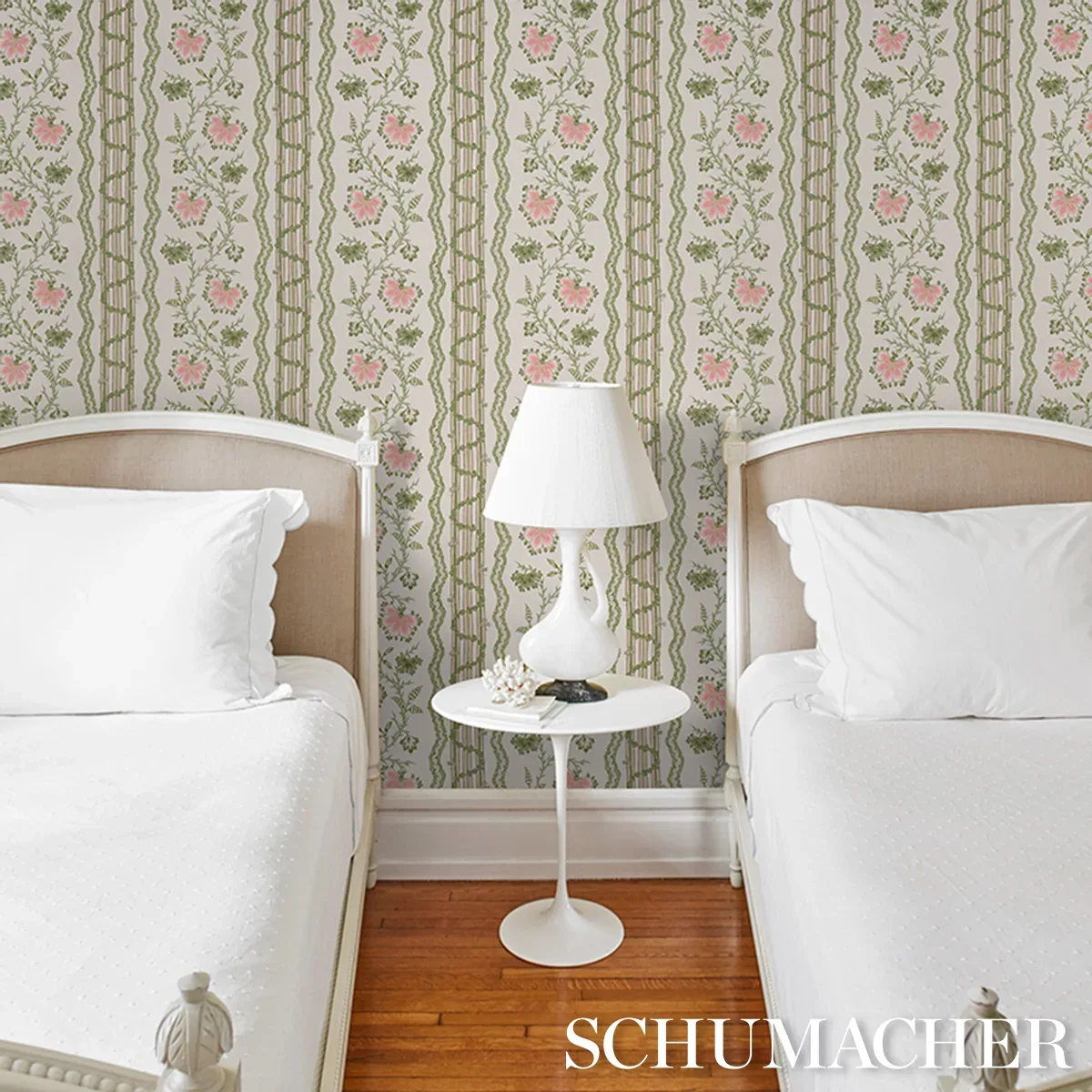 PARVATI FLORAL STRIPE PETAL Schumacher Wallpaper wallpaper - SKU 5017330